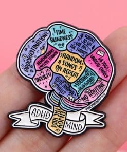 Alternative view of ADHD Mind 'Enjoy the Ride Brain' Enamel Pin