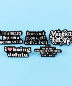 Alternative view of Does Not Play Well With Others Enamel Pin