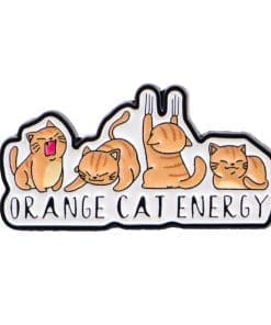 Orange Cat Energy Enamel Pin