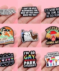 Alternative view of Rainbow Dragonflies 'Make Lying Wrong Again' Enamel Pin