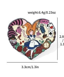 Alternative view of Alice in Wonderland ‘Set of 5 Cheshire Inspired’ Enamel Pin