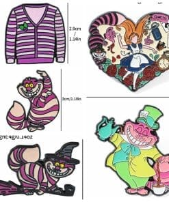 Alice in Wonderland ‘Set of 5 Cheshire Inspired’ Enamel Pin