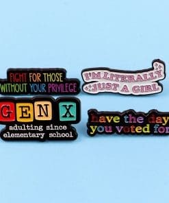 Gen X ' Set of 4 Phrase' Enamel Pin