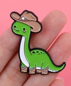 Alternative view of Cowboy Dinosaur Enamel Pin