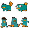 Phineas and Ferb ‘Perry the Platypus | Set of 5’ Enamel Pin