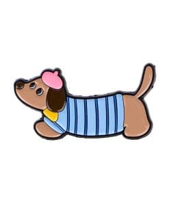 Dachshund 'Blue Stripes' Enamel Pin