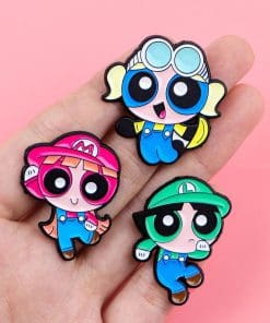 Alternative view of Powerpuff Girls ‘Set of 3 Super Mario Girls’ Enamel Pin