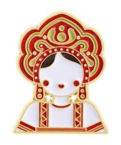 Russian Women's Hat 'Red Kokoshnik' Enamel Pin
