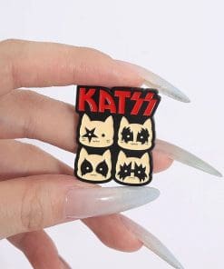 Alternative view of Cat Rock Band 'Katss aka Kiss' Enamel Pin
