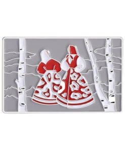 Russian 'Traditional Dress in Birch Trees' Enamel Pin