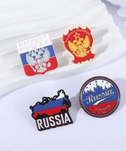 Alternative view of Russian 'Map and Flag' Enamel Pin