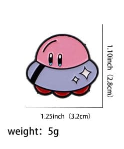 Alternative view of KIrby 'Set of 2 Space Angy' Enamel Pin
