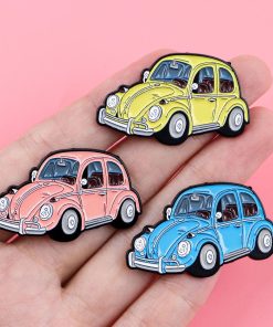 Alternative view of Vintage Car 'Set of 3 Hatchback' Enamel Pin