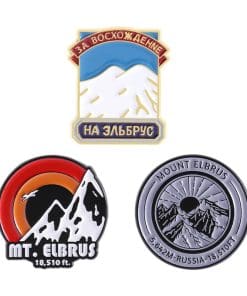 Russia Mountain 'Set of 3 Mt. Elbrus' Enamel Pin