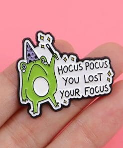 Alternative view of Witch Frog 'Hocus Pocus You Lost Your Focus' Enamel Pin