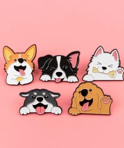 Alternative view of Lovely Pet 'Peeking Corgi' Enamel Pin