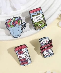 Alternative view of Reading Reminder 'Cup of Book' Enamel Pin