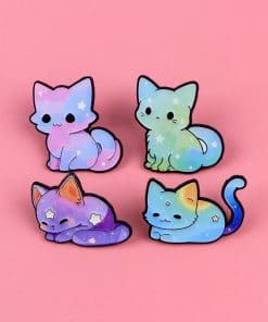 Colorful Cat 'Set of Gradient Star' Enamel Pin