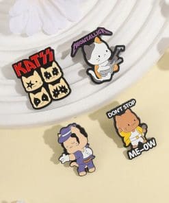 Alternative view of Cat Rock Band 'Meowtallica aka Metallica' Enamel Pin
