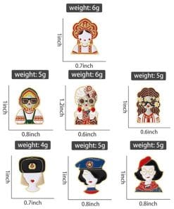Alternative view of Russian Women's Hat 'Red Kokoshnik' Enamel Pin