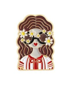 Russian Lady 'Sweet Curly' Enamel Pin