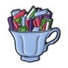 Reading Reminder 'Cup of Book' Enamel Pin