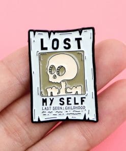 Alternative view of Funny Skull 'Lost Myself | Last Seen Childhood' Enamel Pin