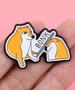 Alternative view of Funny Dog 'Bonk' Enamel Pin