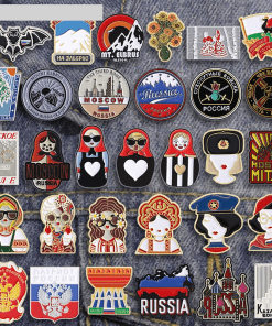 Russian 'Military Girl' Enamel Pin - Image 3