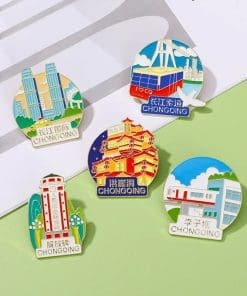 Alternative view of China Scenic Spots 'Chongqing Megacity' Enamel Pin