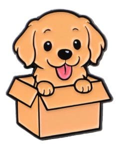 Dog in a Box 'Golden Retriever' Enamel Pin