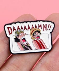 Alternative view of One Piece 'Luffy and Usopp | DAAAAAAAMN!!' Enamel Pin