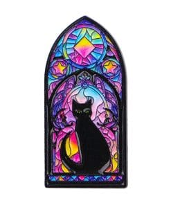 Black Cat 'Fairy Stained Glass' Enamel Pin
