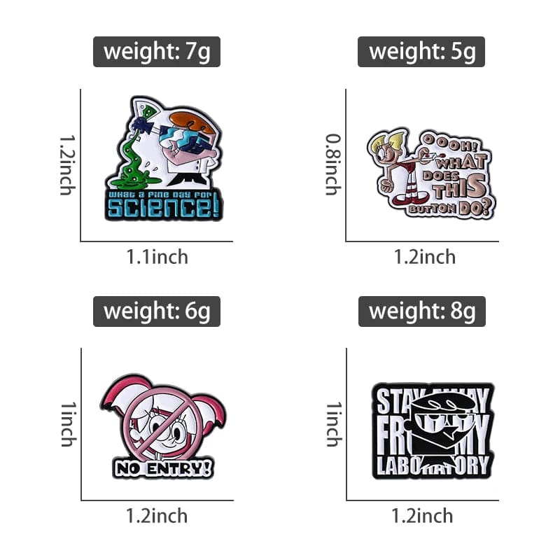 Dexter’s Laboratory ’Set of 4 Science Lab' Enamel Pin - Image 4