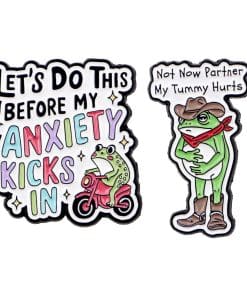 Funny Frog 'Set of 2 Anxiety Feels' Enamel Pin