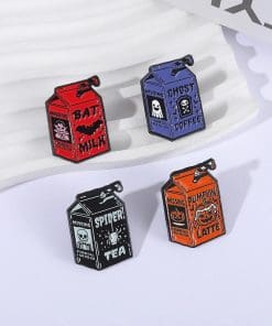 Alternative view of Scary Drink 'Spider Tea' Enamel Pin