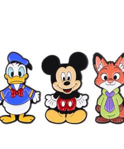 Kawaii Chibi Set of 3 'Donald | Mickey | Nick' Enamel Pin
