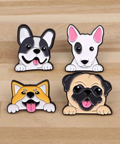 Kawaii Pet Peeking French Bulldog Enamel Pin - Image 3