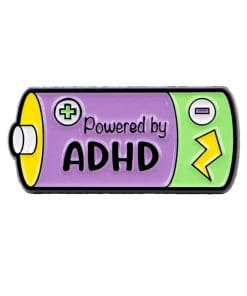Battery Awareness 'Powered By ADHD' Enamel Pin