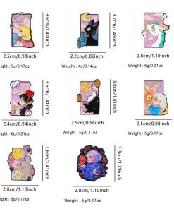 Alternative view of Anime Portrait  ‘Set of 7 Dreamers' Enamel Pin