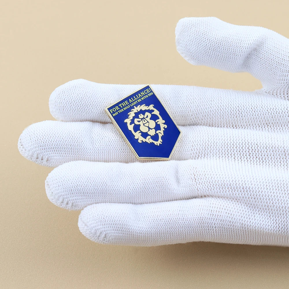 World of Warcraft Tribal Alliance Flag Enamel Pin - Image 2