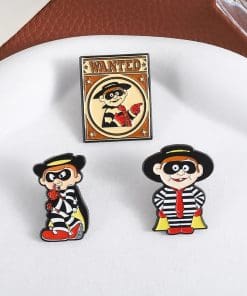 Alternative view of McDonald's Mascot Hamburglar Shhh Enamel Pin