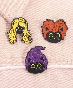 Alternative view of Hocus Pocus Black Cat x Set of 3 Sanderson Hairs Enamel Pin