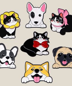 Kawaii Pet Peeking French Bulldog Enamel Pin - Image 4