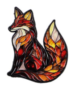 Fox Autumn Art Portrait Enamel Pin