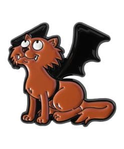 Mona the Vampire Fangs the Cat Enamel Pin