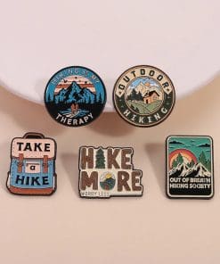 Alternative view of Hike More Worry Less Enamel Pin
