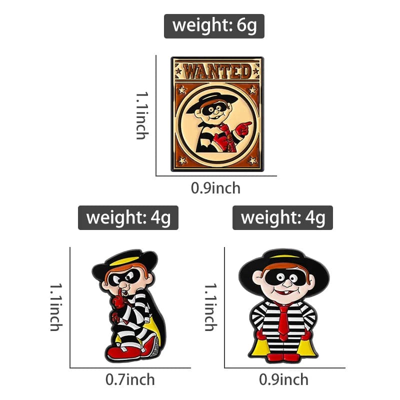 McDonald's Mascot Hamburglar Shhh Enamel Pin - Image 4