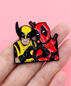 Alternative view of Wolverine x Deadpool Finger Heart Enamel Pin