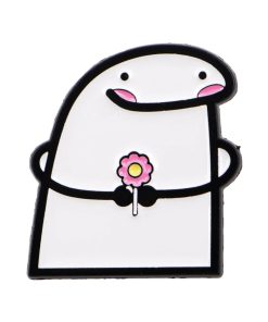 Flork Meme Pink Daisy Enamel Pin